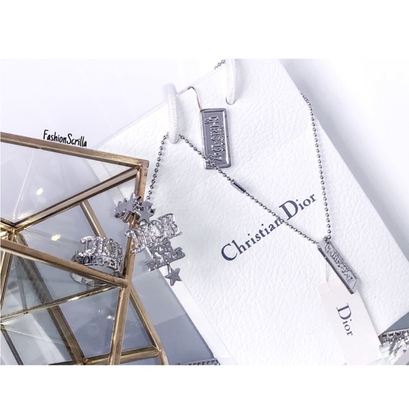 Dior Vintage Dior For Peace Y2K Diamanté Crystal Ring - Earrings Jewelry Set - Picture 8 of 17